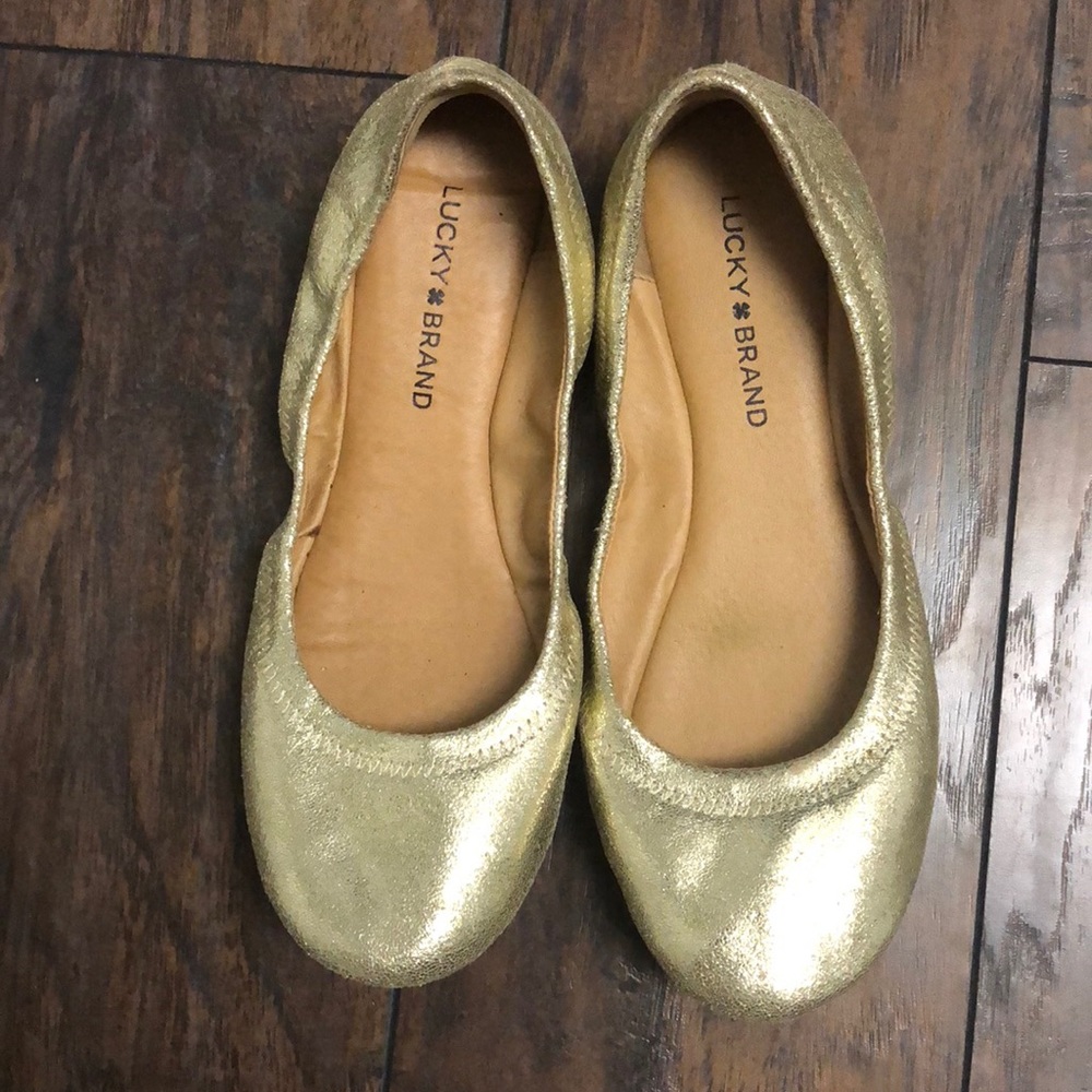 Gold lucky brand ballerina flats